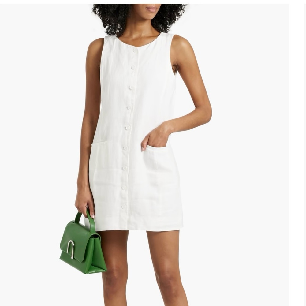 Elegant White Sleeveless Linen Dress by Alex Mill